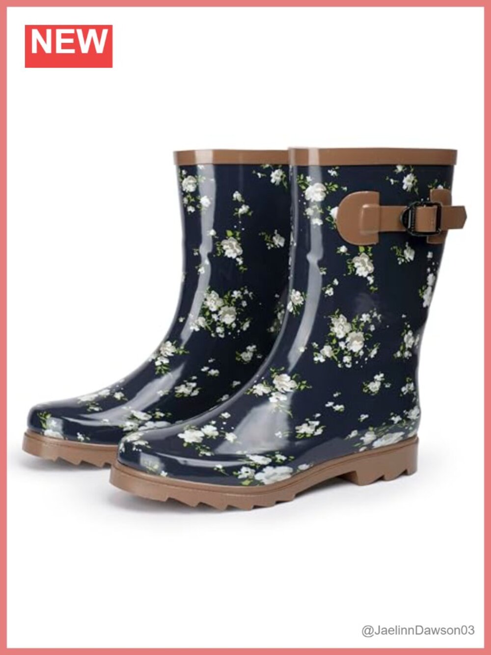 Women's Waterproof Rain Boots Mid-Calf Rubber Wellington Anti-Slip Garden Mud